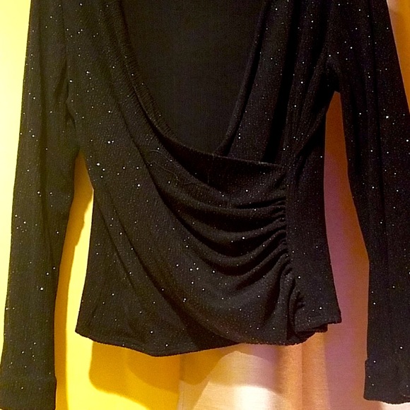 Black formal blouse (shimmery/ light sparkle) - Picture 2 of 6